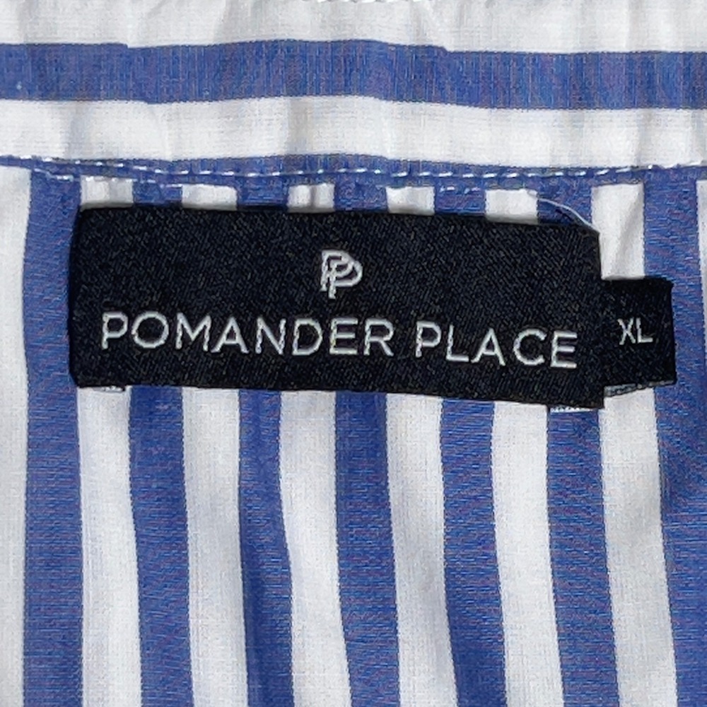 Pomander Place Kenzo Tiered Mini Dress Womens Sz XL Blue Striped Sleeveless - Picture 6 of 10